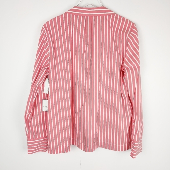 LAUNDRY BY SHELLI SEGAL POPLIN STRIPED BLOUSE - Picture 3 of 5